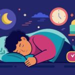 رسم كرتوني يوضح جودة النوم وأهمية النوم المتواصل